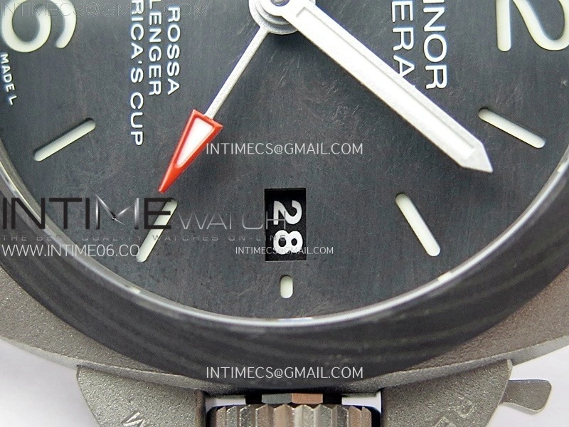 PAM1096 W Luminor GMT 42mm Titanium VSF 1:1 Best Edition Black Dial on Black Leather Strap P.9011 Super Clone